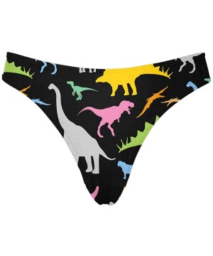 Panties Women's T-Back Thongs Dinosaur Cartoon Comfort Panty Underwear(XS-3XL) - Style 4 - CF18QTHKHC2