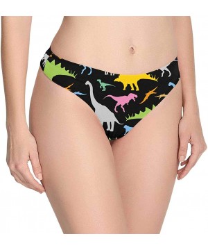 Panties Women's T-Back Thongs Dinosaur Cartoon Comfort Panty Underwear(XS-3XL) - Style 4 - CF18QTHKHC2