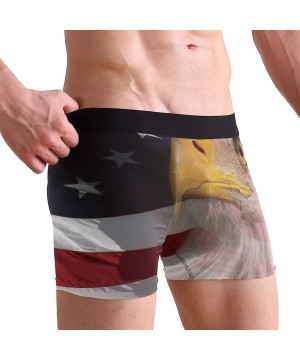 Boxer Briefs American Flag Gun Men's Funny Boxer Brief with Ballpark Pouch No Ride up Underwear for Youth - American Bald Eag...