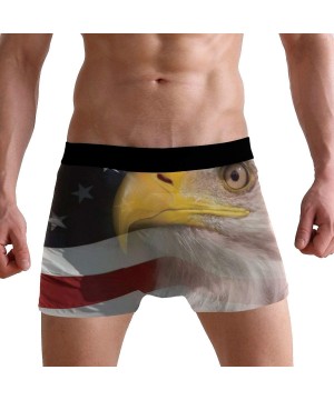 Boxer Briefs American Flag Gun Men's Funny Boxer Brief with Ballpark Pouch No Ride up Underwear for Youth - American Bald Eag...