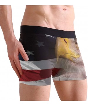 Boxer Briefs American Flag Gun Men's Funny Boxer Brief with Ballpark Pouch No Ride up Underwear for Youth - American Bald Eag...