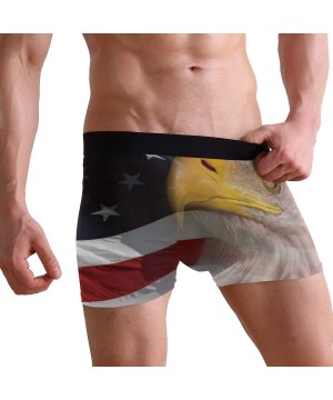 Boxer Briefs American Flag Gun Men's Funny Boxer Brief with Ballpark Pouch No Ride up Underwear for Youth - American Bald Eag...