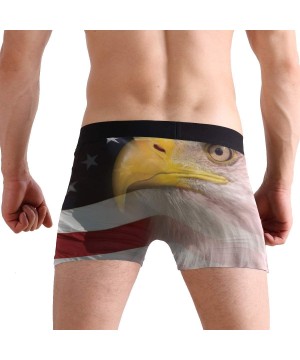 Boxer Briefs American Flag Gun Men's Funny Boxer Brief with Ballpark Pouch No Ride up Underwear for Youth - American Bald Eag...