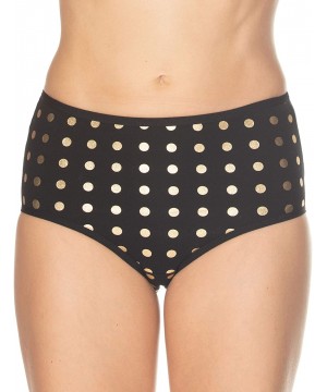 Panties Polka Dotted Womens Cotton Panties- Full Coverage Briefs - Black - CH193WME594