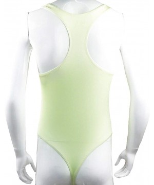 G-Strings & Thongs Men's Stretch Swimsuit Leotard Bodysuit Underwear Bikini Thongs - Green - CZ12K6VZ5S1