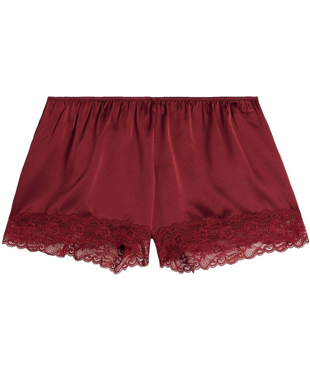 Bottoms Womens Silk and Lace Shorts - Red - 9974 - Ruby Red - CJ1976QA0KK