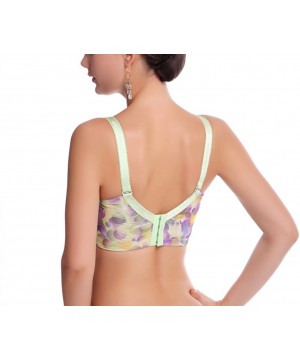 Bras Ladies Deep V Gathered Embroidery Adjustable Bra Beauty Pushup Bra - Fruit Green - C111TLU9JBX