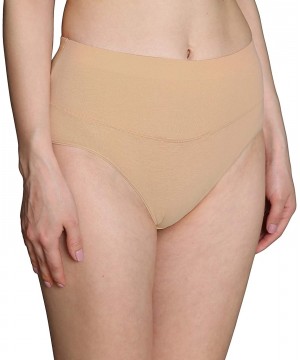 Panties Womens Cotton High Waisted Underwear Regular & Plus Size Multipack - Black-beige-white - C718UXDMHIR