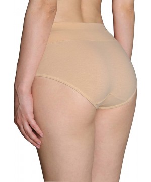 Panties Womens Cotton High Waisted Underwear Regular & Plus Size Multipack - Black-beige-white - C718UXDMHIR