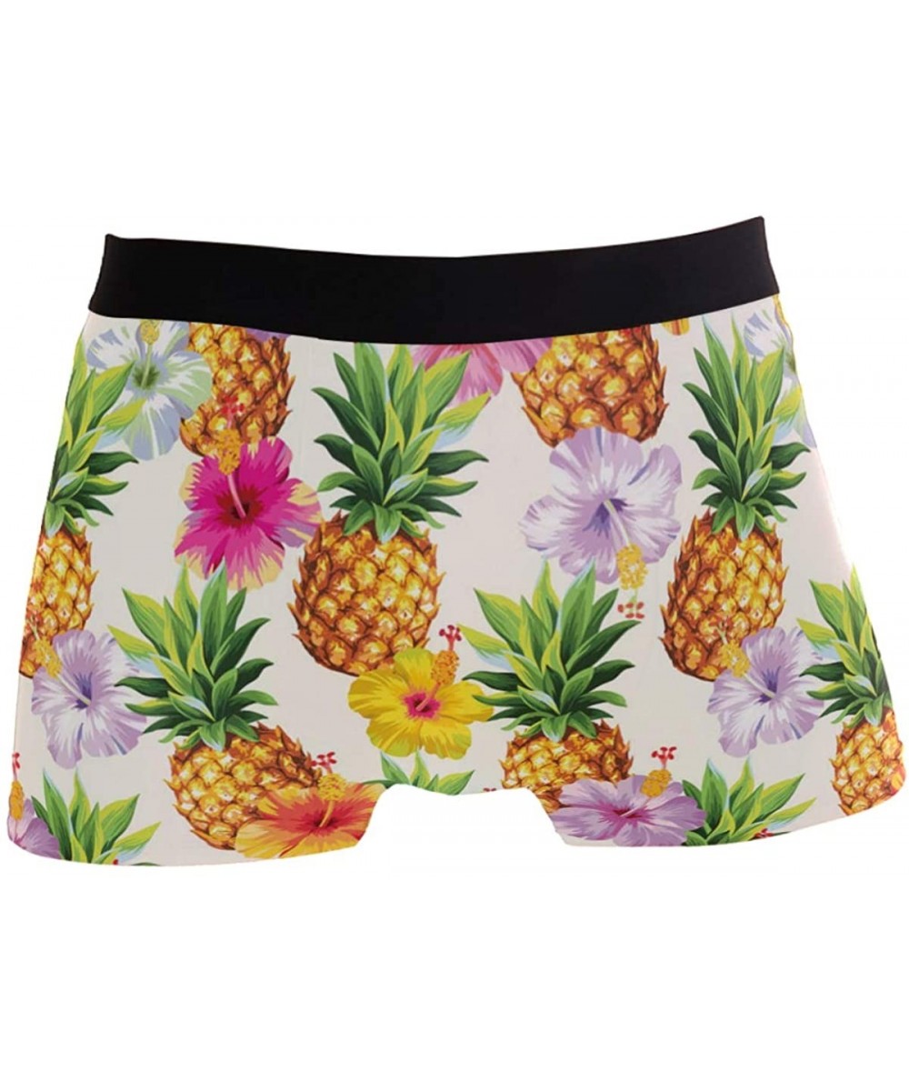 Boxer Briefs Men's Fashion Pattern Waistband Boxer Brief Stretch Swimming Trunk - Pineapple - CX1947U23KL