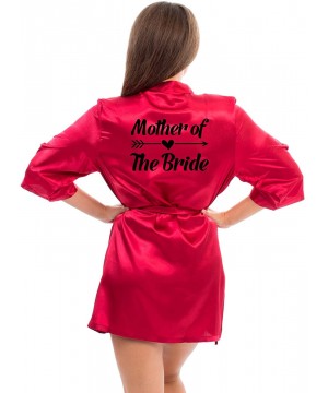 Robes Satin Robe for Bridesmaid Party with Black Writing - Burgundy-mother_of_the_bride - CM190OZ3ATD