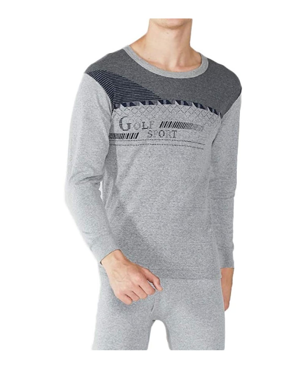 Thermal Underwear Mens Ultra Soft Thermal Underwear Winter Warm Long Johns Set Top and Bottom Base Layer - 8816light Gray - C...