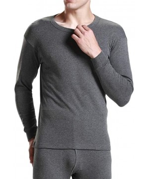 Thermal Underwear Mens Ultra Soft Thermal Underwear Winter Warm Long Johns Set Top and Bottom Base Layer - 8816light Gray - C...