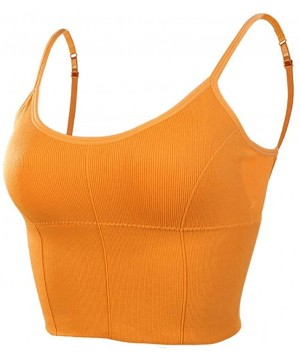 Camisoles & Tanks Women Cami Bra Halter Summer Padded Rull Up Rib Bralette Tank Cami Crop Top Neck Bra Beautiful Racerback Ve...