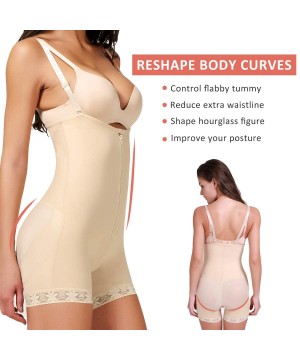 Shapewear Compression Garments After Liposuction Reductoras y Moldeadoras Firm Control Fajas Full Body Shaper Mid Thigh - Bei...