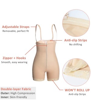 Shapewear Compression Garments After Liposuction Reductoras y Moldeadoras Firm Control Fajas Full Body Shaper Mid Thigh - Bei...