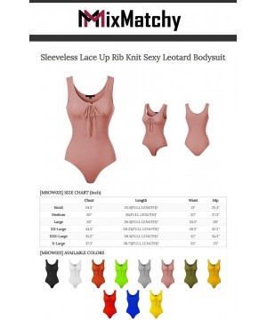 Shapewear Women's Sleeveless Lace Up Rib Knit Sexy Leotard Bodysuit - Heather Grey - CQ190E5OW8S