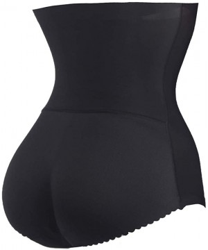 Shapewear Women's Sponge Butt Padded Underwear Shaper Briefs Fake Ass Shapewear - Black (High Waist) - CU18L0QIK3X