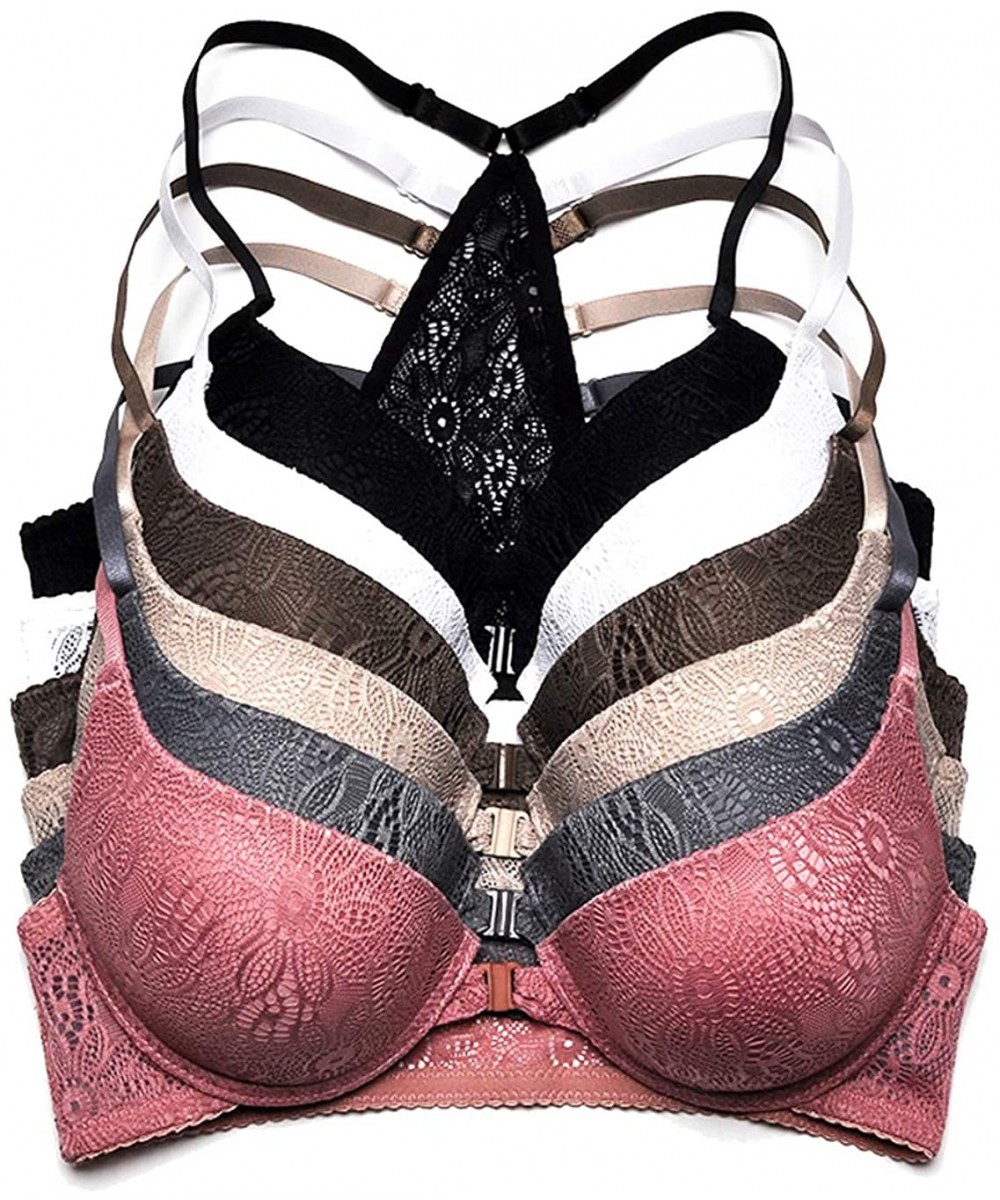 Bras 6 pcs Open Front T-Back Raceback Plain Front Closure Bra B/C - 7067-b33li5/C33ri4 - CJ18XEGNEHI