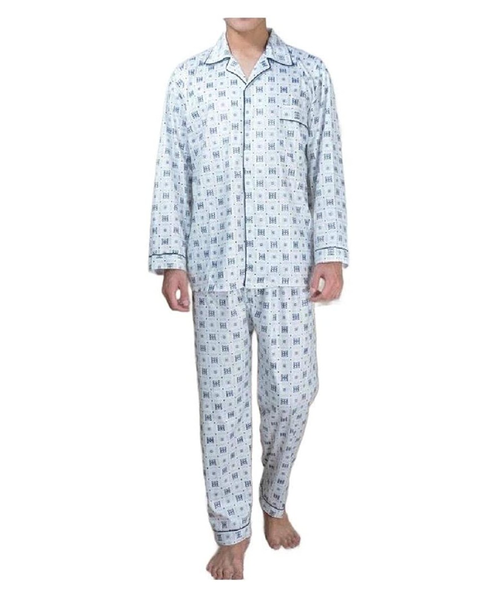 Sleep Sets Men Summer Cotton 2 Piece Set Loungewear Plus Size Family Pajama Set - As2 - CU19E782L7G