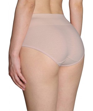 Panties Women's Multipack High Waisted Briefs Cotton Stretch Underwear Full Coverage Panties - Dirty Pink - CG18UE648RH