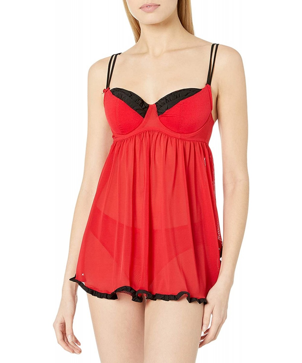 Baby Dolls & Chemises Women's Trixie Babydoll - Tango Red - CW12B02GGYH