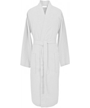 Robes Women's Long Waffle Kimono Robe- Polycotton- Made in Turkey - White - CE18YT905L7