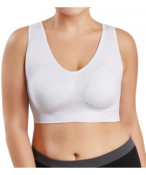 Bras Women Sport Bra Pure Color Plus Size Ultra-Thin Large Bra Sports Bra Full Bra Cup - White - CI192E9L8CT