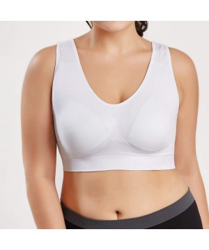 Bras Women Sport Bra Pure Color Plus Size Ultra-Thin Large Bra Sports Bra Full Bra Cup - White - CI192E9L8CT