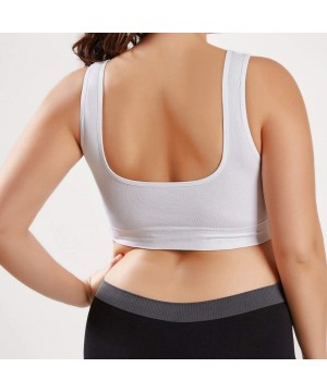 Bras Women Sport Bra Pure Color Plus Size Ultra-Thin Large Bra Sports Bra Full Bra Cup - White - CI192E9L8CT