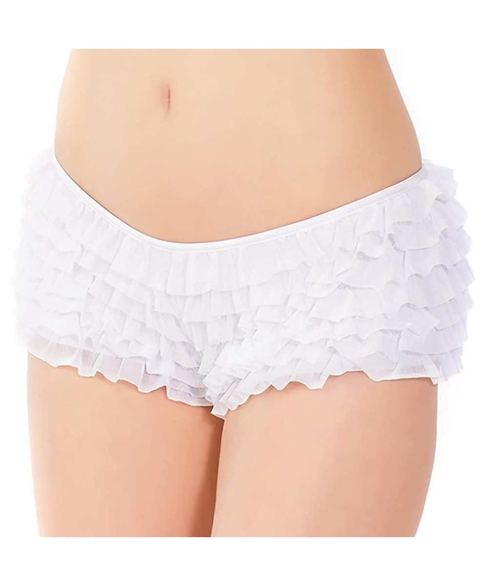 Panties Coquette Women's Ruffled Rhumba Booty Short - White - C9114G3VAWP