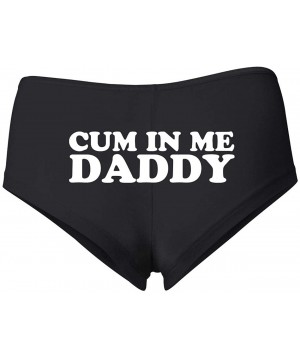 Panties Cum in Me Daddy Sexy Naughty Slutty Women's Cotton Spandex Booty Shorts - Black-cum - CP195NND0IK