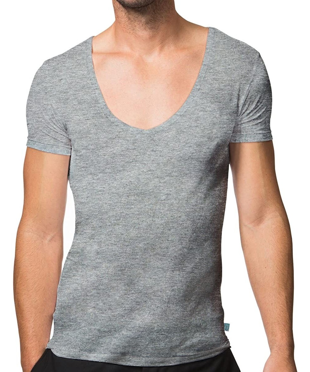 Undershirts Men's jT Modal Invisible Undershirt - Gray - C712H2C6T7D