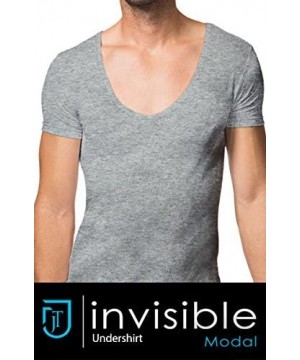 Undershirts Men's jT Modal Invisible Undershirt - Gray - C712H2C6T7D