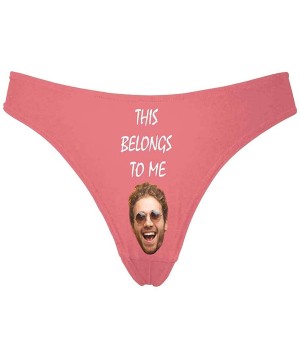 Panties Personalized Women's Face Thong- Photo on Novelty Underpants This Belongs to Me Red - Multi 11 - CI198CA2T3C