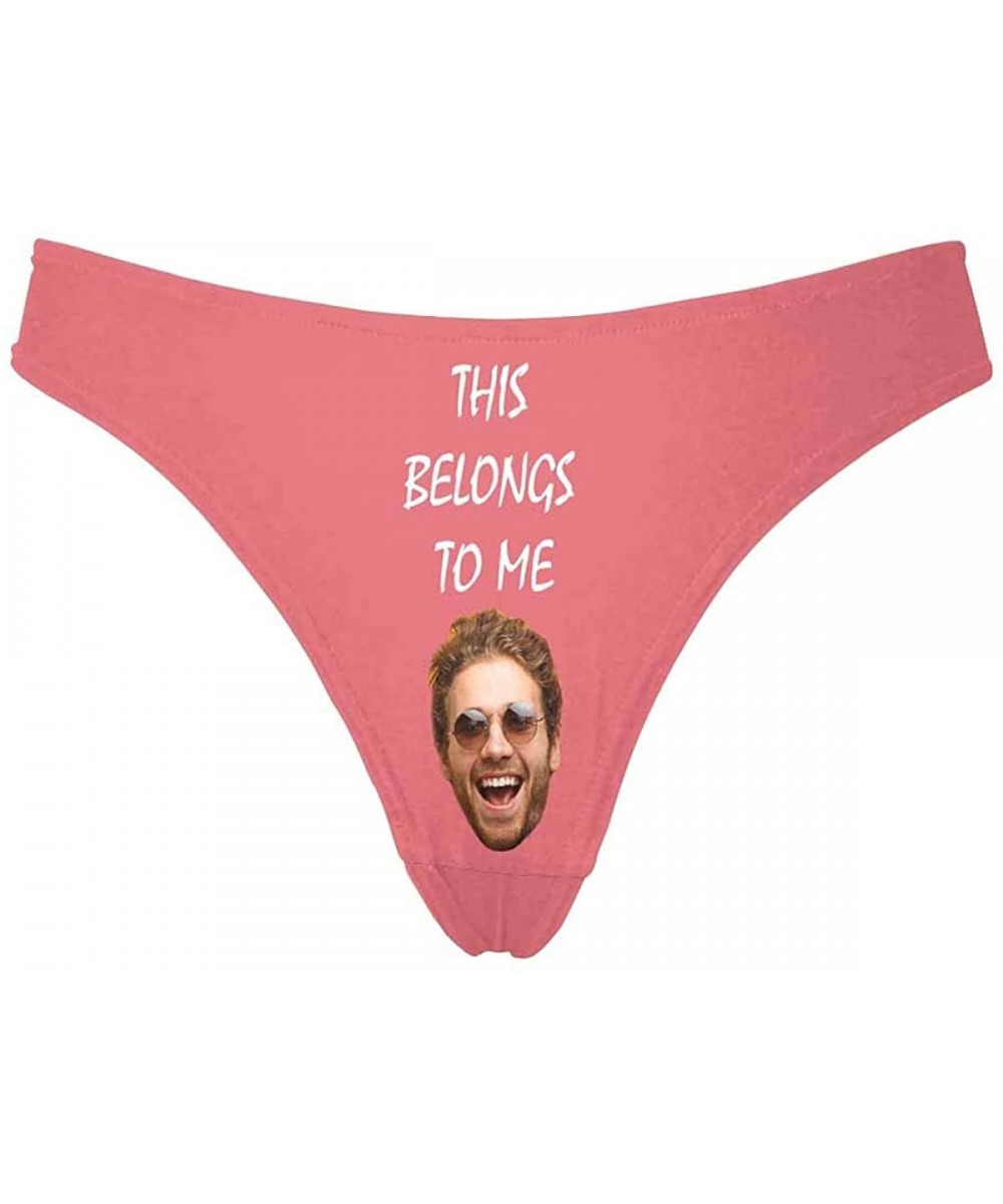 Panties Personalized Women's Face Thong- Photo on Novelty Underpants This Belongs to Me Red - Multi 11 - CI198CA2T3C