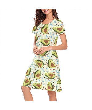 Nightgowns & Sleepshirts Women's Girls Crazy Nightgowns Nightdress Short Sleeve Sleepwear Cute Sleepdress - Avocado Cute Frui...