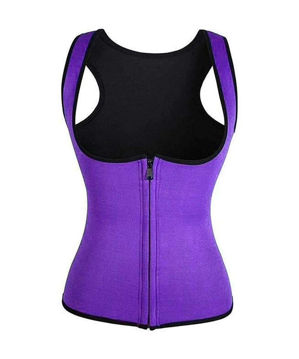 Shapewear Women's Fitness Corset Shapewear Ladies Waist Trainer Workout Slimming Body Shaper Vest Workout Corset - Purple - C...