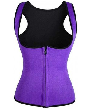 Shapewear Women's Fitness Corset Shapewear Ladies Waist Trainer Workout Slimming Body Shaper Vest Workout Corset - Purple - C...