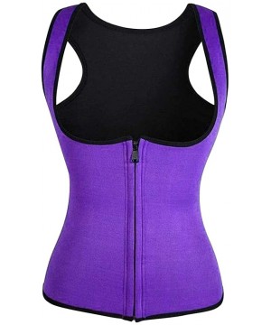 Shapewear Women's Fitness Corset Shapewear Ladies Waist Trainer Workout Slimming Body Shaper Vest Workout Corset - Purple - C...