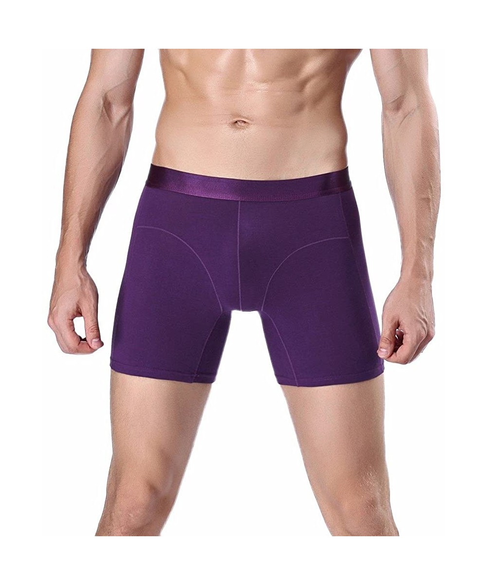 Boxer Briefs Sexy Underwear Men Boxer Soft Briefs Underpants Knickers Shorts - Purple - CX18NDKKKXR