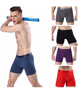 Boxer Briefs Sexy Underwear Men Boxer Soft Briefs Underpants Knickers Shorts - Purple - CX18NDKKKXR