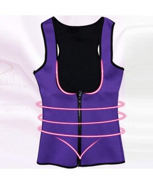 Shapewear Women's Fitness Corset Shapewear Ladies Waist Trainer Workout Slimming Body Shaper Vest Workout Corset - Purple - C...