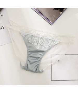 Camisoles & Tanks Womens Sexy Lace Mesh Strappy Briefs Ladies Comfortable Seamless Underpants - Gray 1 - CQ19688NQ55