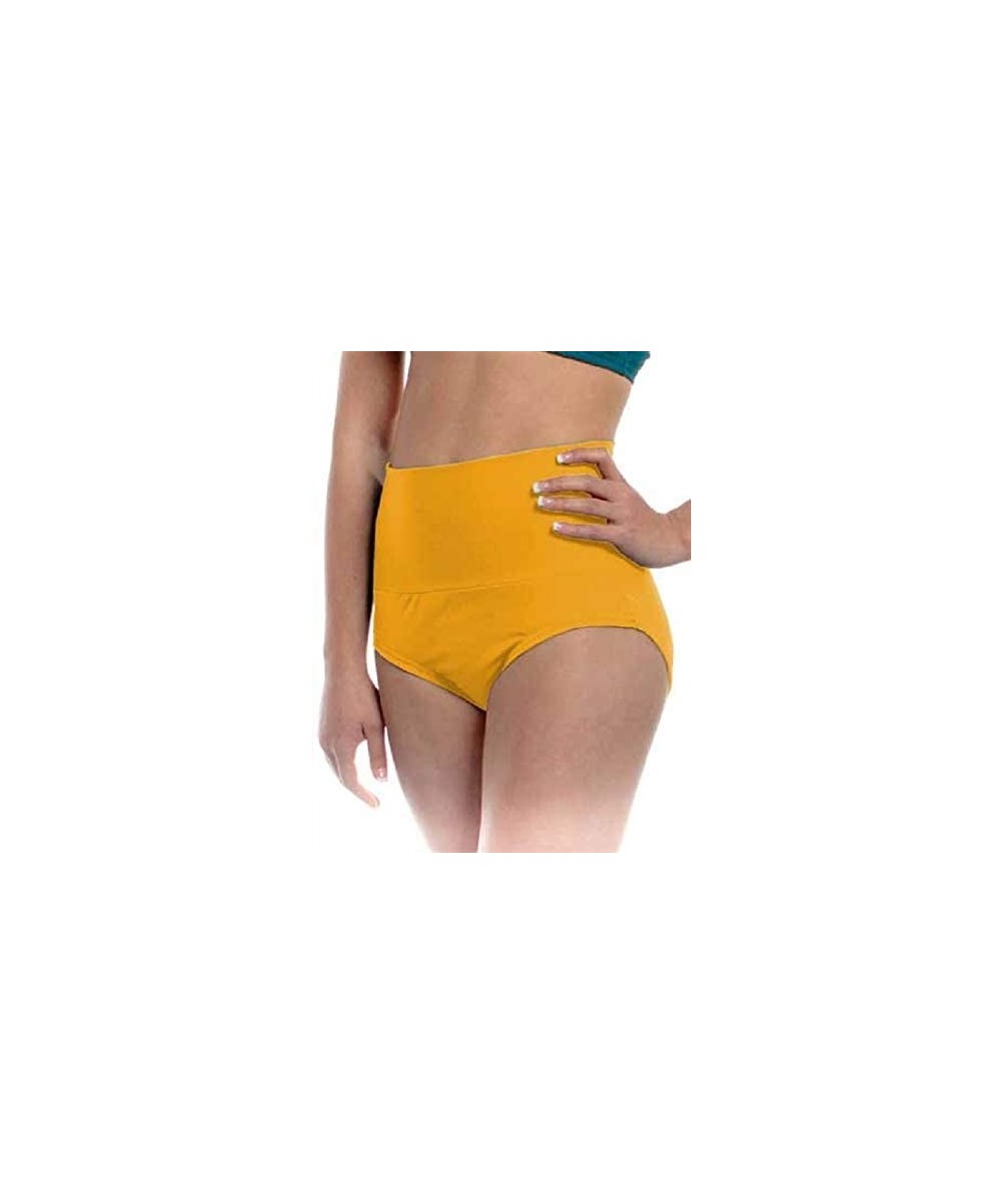 Panties Womens High Waisted Brief Adult Sizes Can Be Used As Trunks Shorts Underpants and Performance Dancer Bottoms - Yellow...