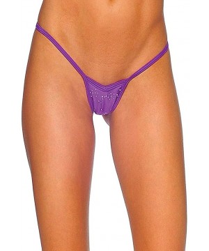 Panties Women's V Front Thong - Purple - C911D8XKS0F