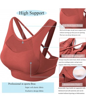 Bras Sports Bras for Women-Sexy Medium Support Padded Sports Bra for Yoga Fitness with Removable Cups - C-red - CY198R3MW32