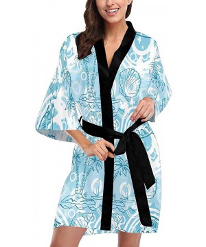 Robes Custom Blue Wooden Starfish Women Kimono Robes Beach Cover Up for Parties Wedding (XS-2XL) - Multi 2 - CP194UEH37T