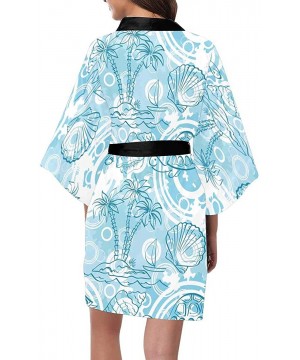 Robes Custom Blue Wooden Starfish Women Kimono Robes Beach Cover Up for Parties Wedding (XS-2XL) - Multi 2 - CP194UEH37T