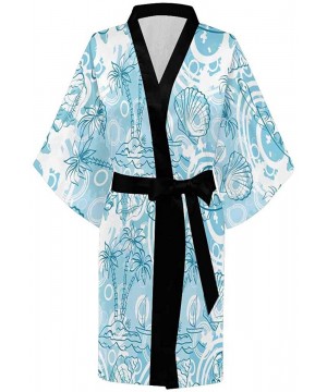 Robes Custom Blue Wooden Starfish Women Kimono Robes Beach Cover Up for Parties Wedding (XS-2XL) - Multi 2 - CP194UEH37T